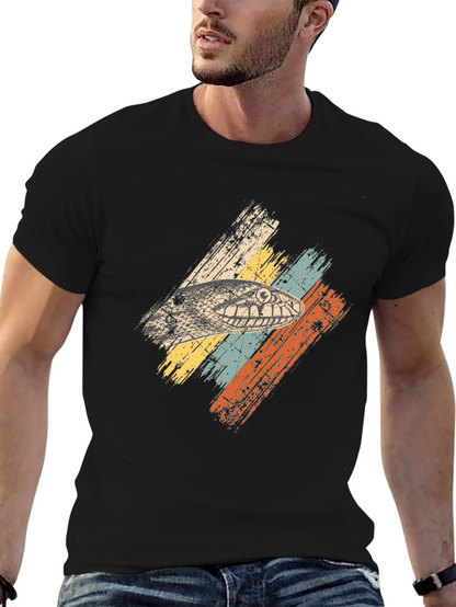 Camiseta Negra con Diseño de Serpiente Retro