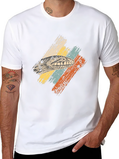 Camiseta Negra con Diseño de Serpiente Retro
