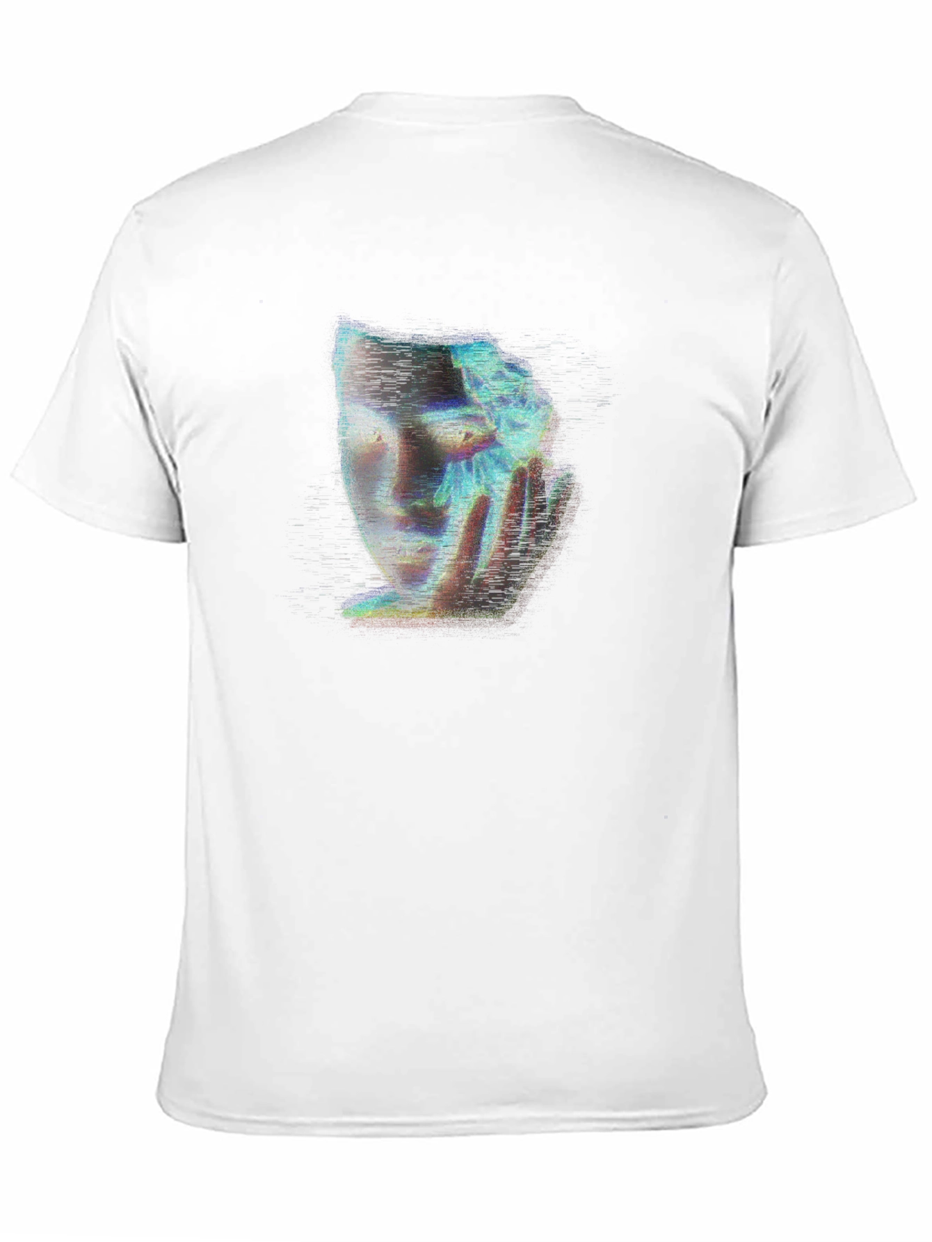 Camiseta Negra con Diseño Abstracto de Rostro Femenino