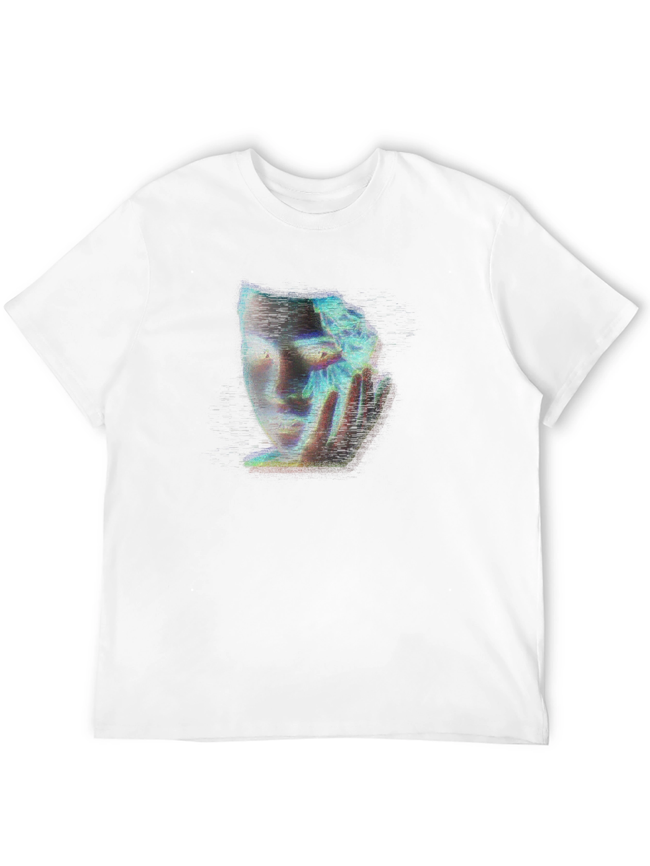 Camiseta Negra con Diseño Abstracto de Rostro Femenino