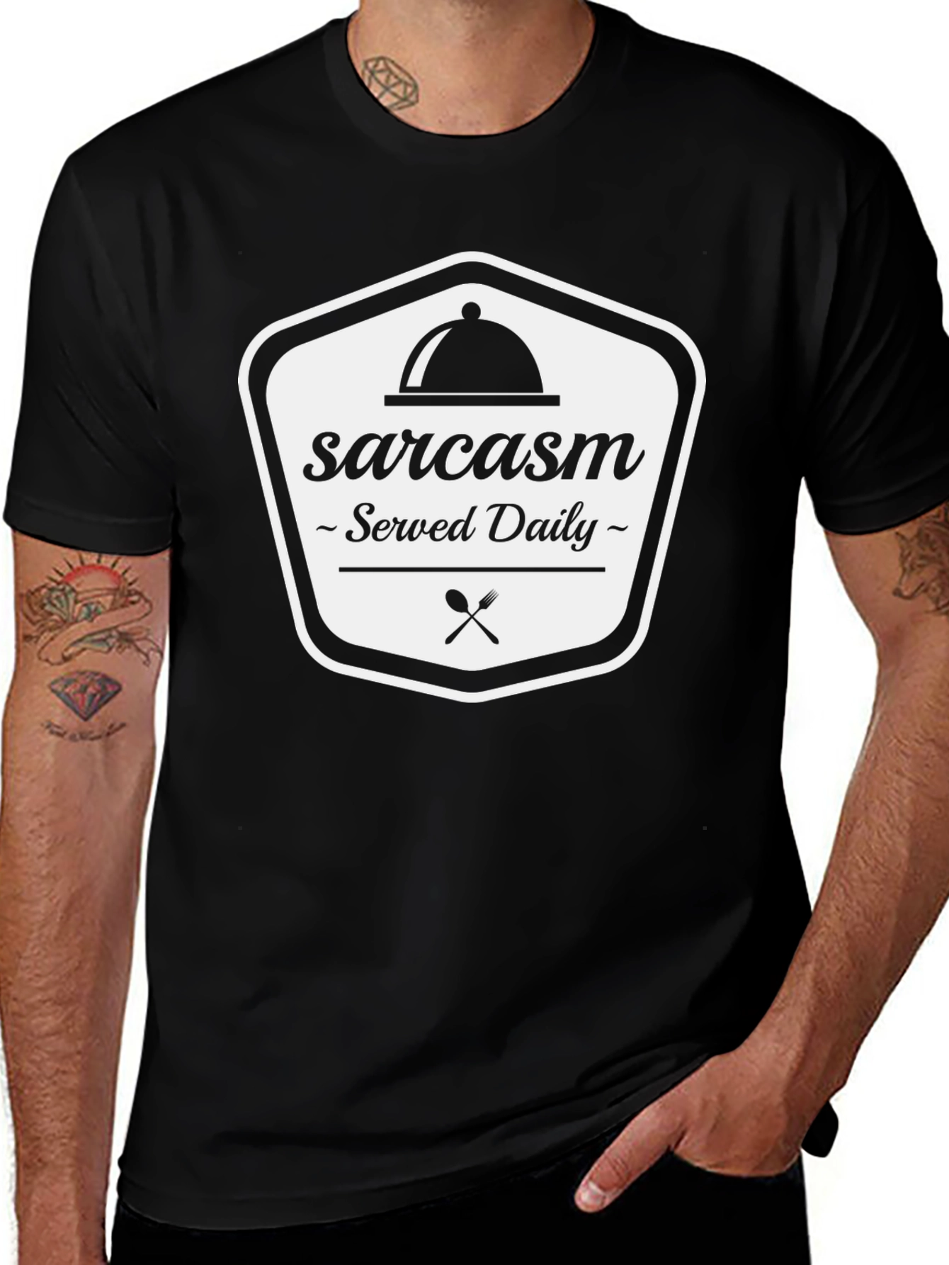 Camiseta Negra Sarcasmo Servido a Diario