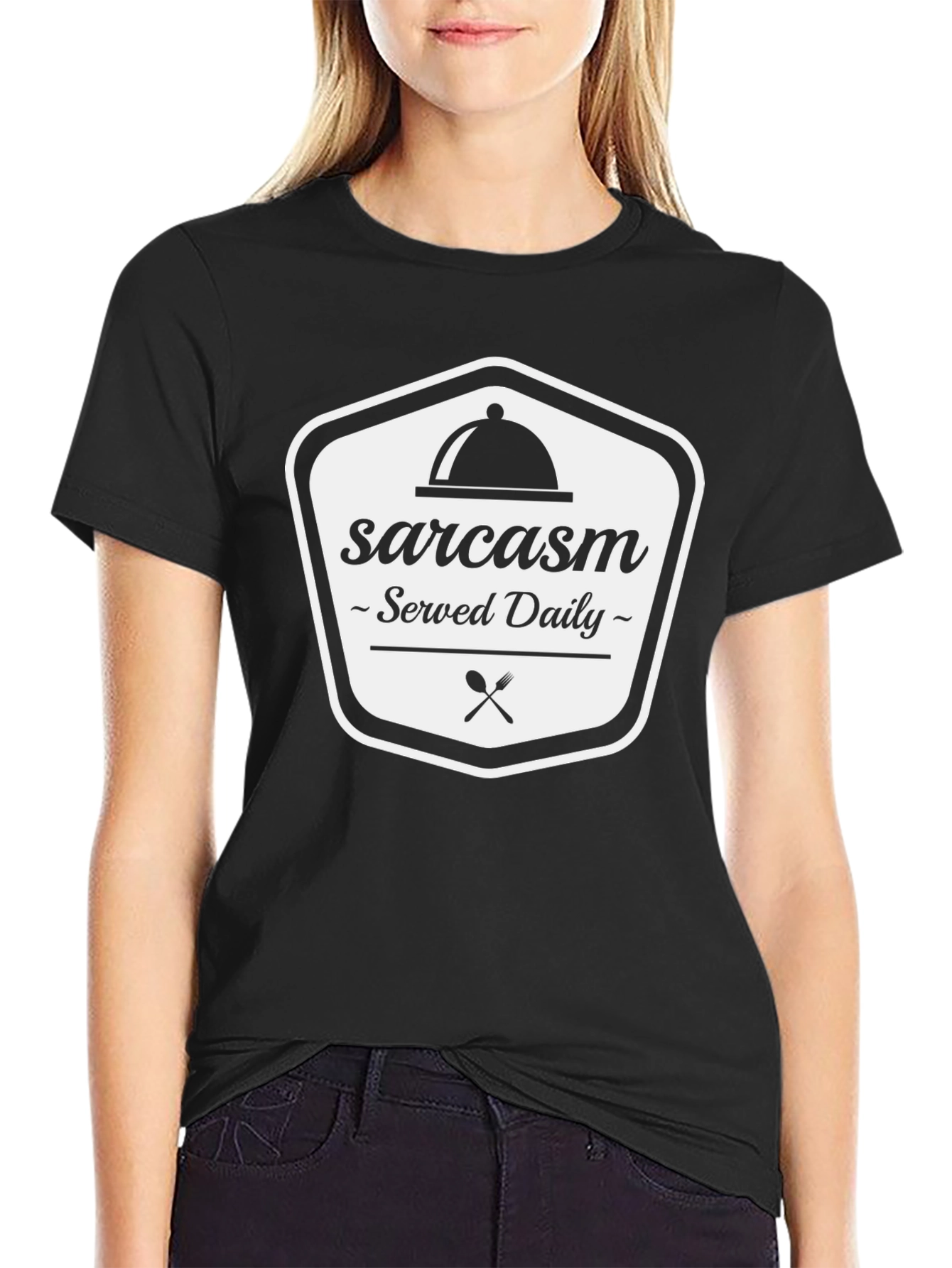 Camiseta Negra Sarcasmo Servido a Diario