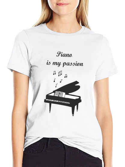 Camiseta Negra: Piano es mi Pasión