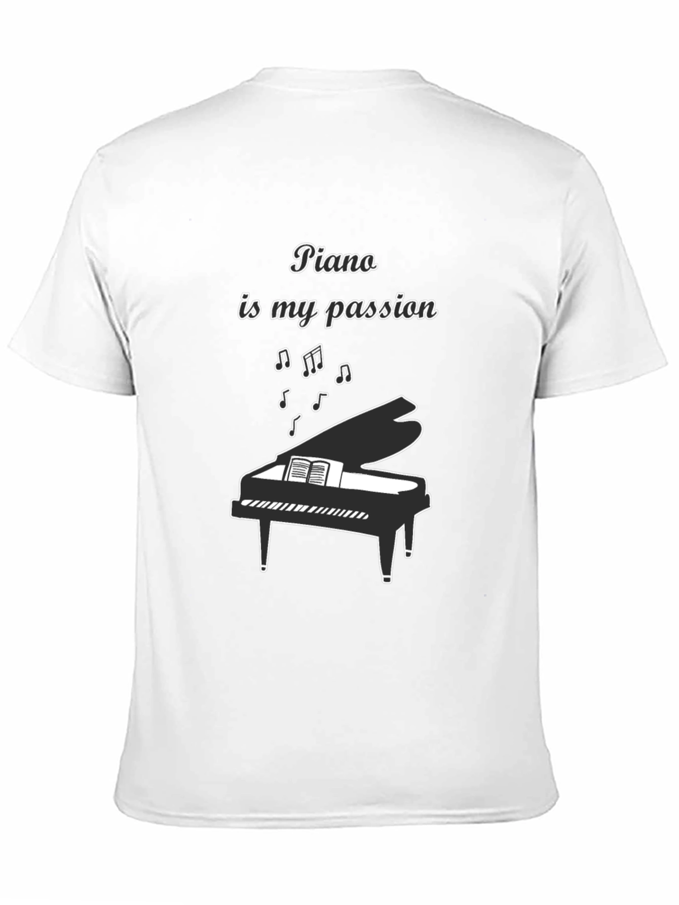 Camiseta Negra: Piano es mi Pasión