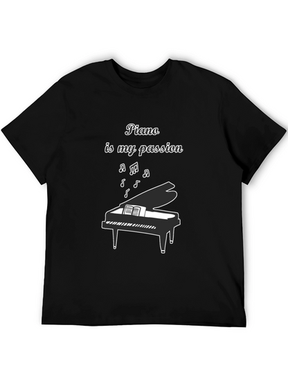 Camiseta Negra: Piano es mi Pasión
