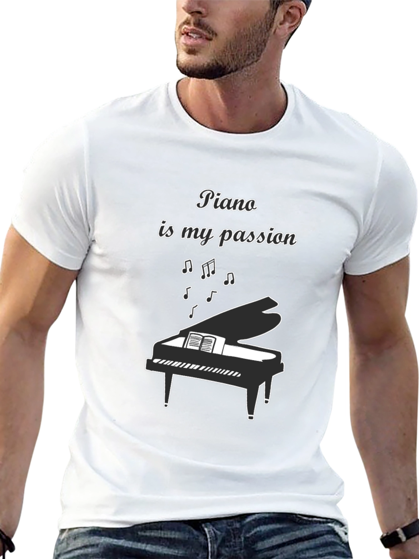Camiseta Negra: Piano es mi Pasión