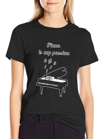 Camiseta Negra: Piano es mi Pasión