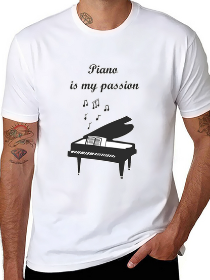 Camiseta Negra: Piano es mi Pasión