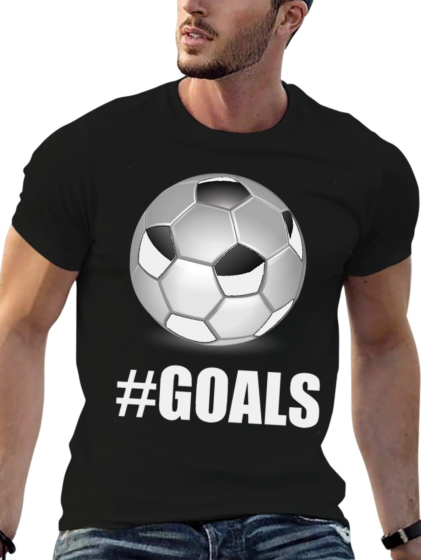 Camiseta Negra Fútbol #GOALS