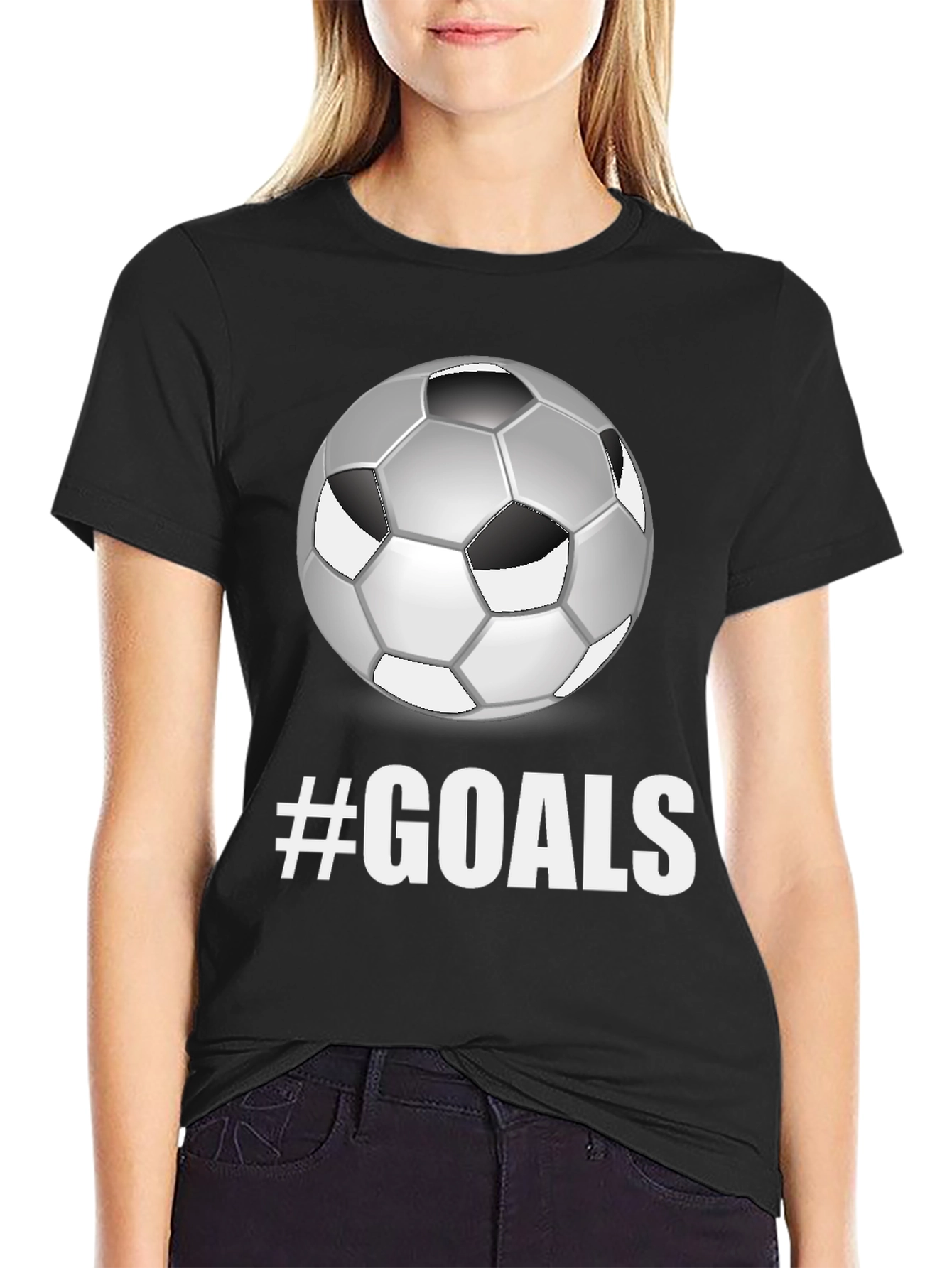 Camiseta Negra Fútbol #GOALS