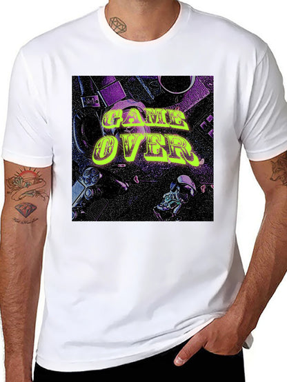 Camiseta Negra Game Over Estilo Retro Gaming