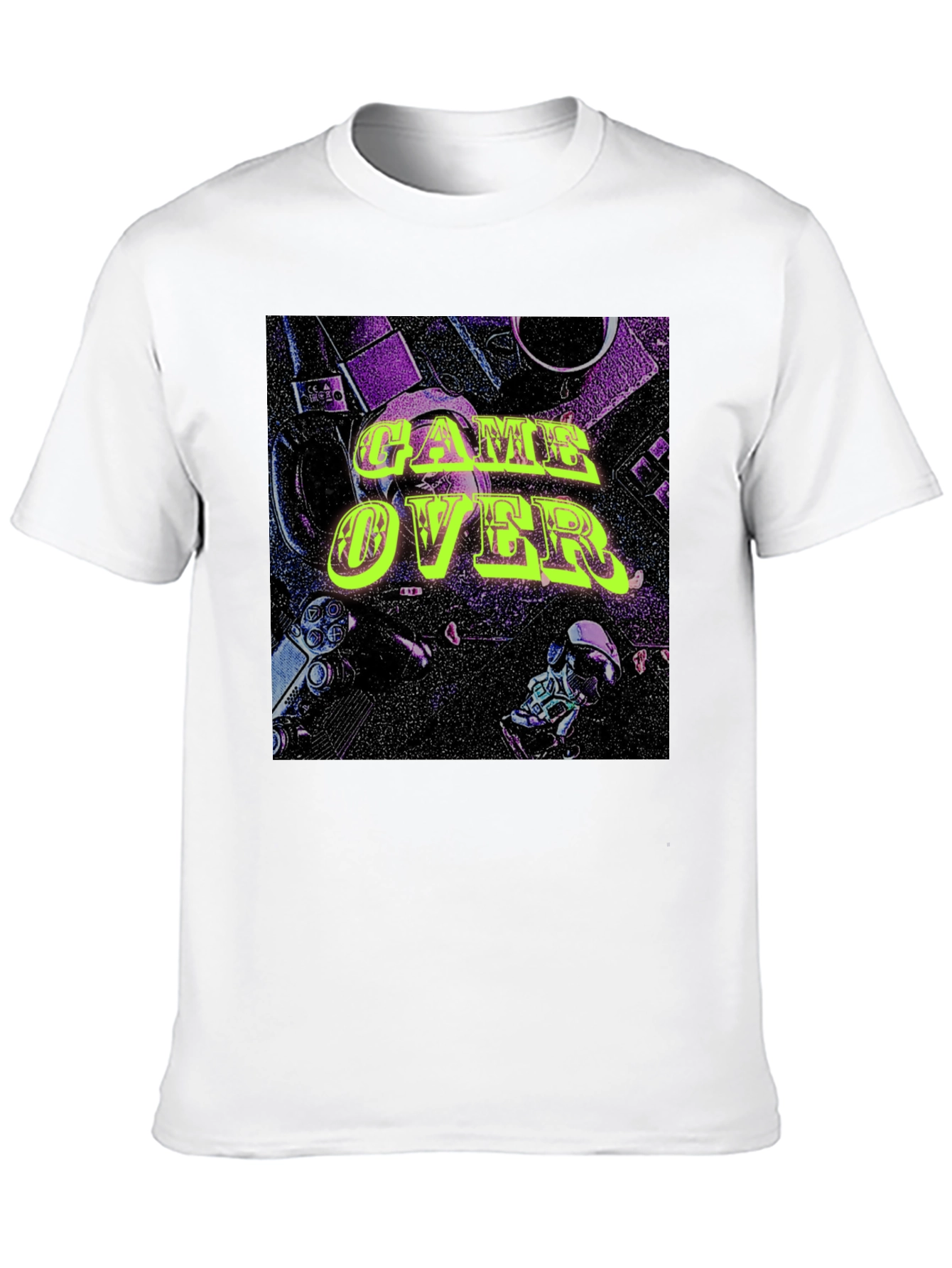 Camiseta Negra Game Over Estilo Retro Gaming