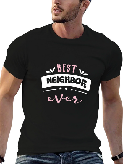 Camiseta Negra Mejor Vecino Ever