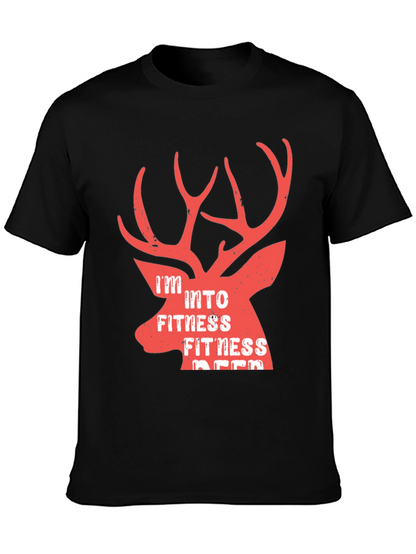 Camiseta Hombre Negra Fitness Deer