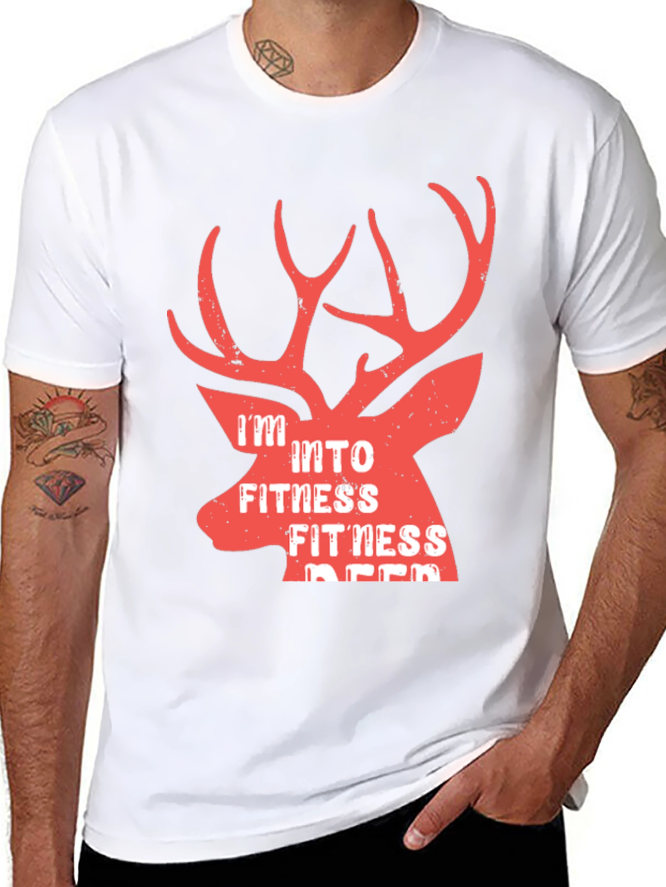 Camiseta Hombre Negra Fitness Deer