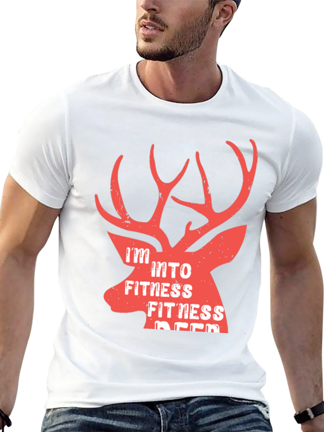 Camiseta Hombre Negra Fitness Deer