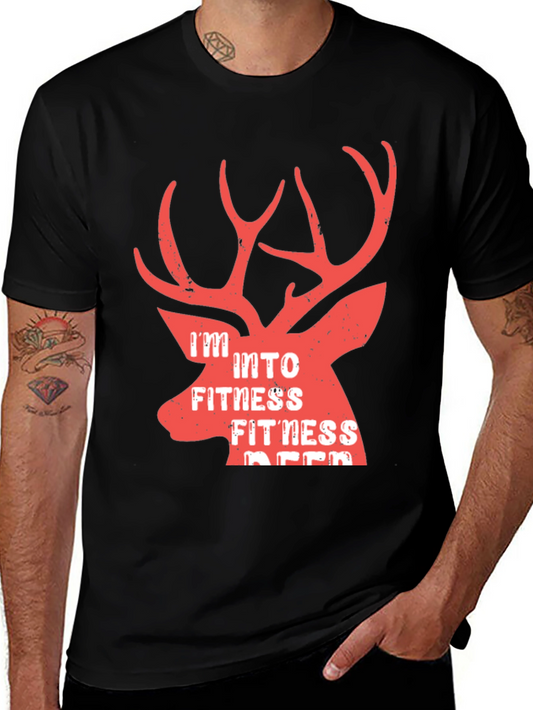 Camiseta Hombre Negra Fitness Deer