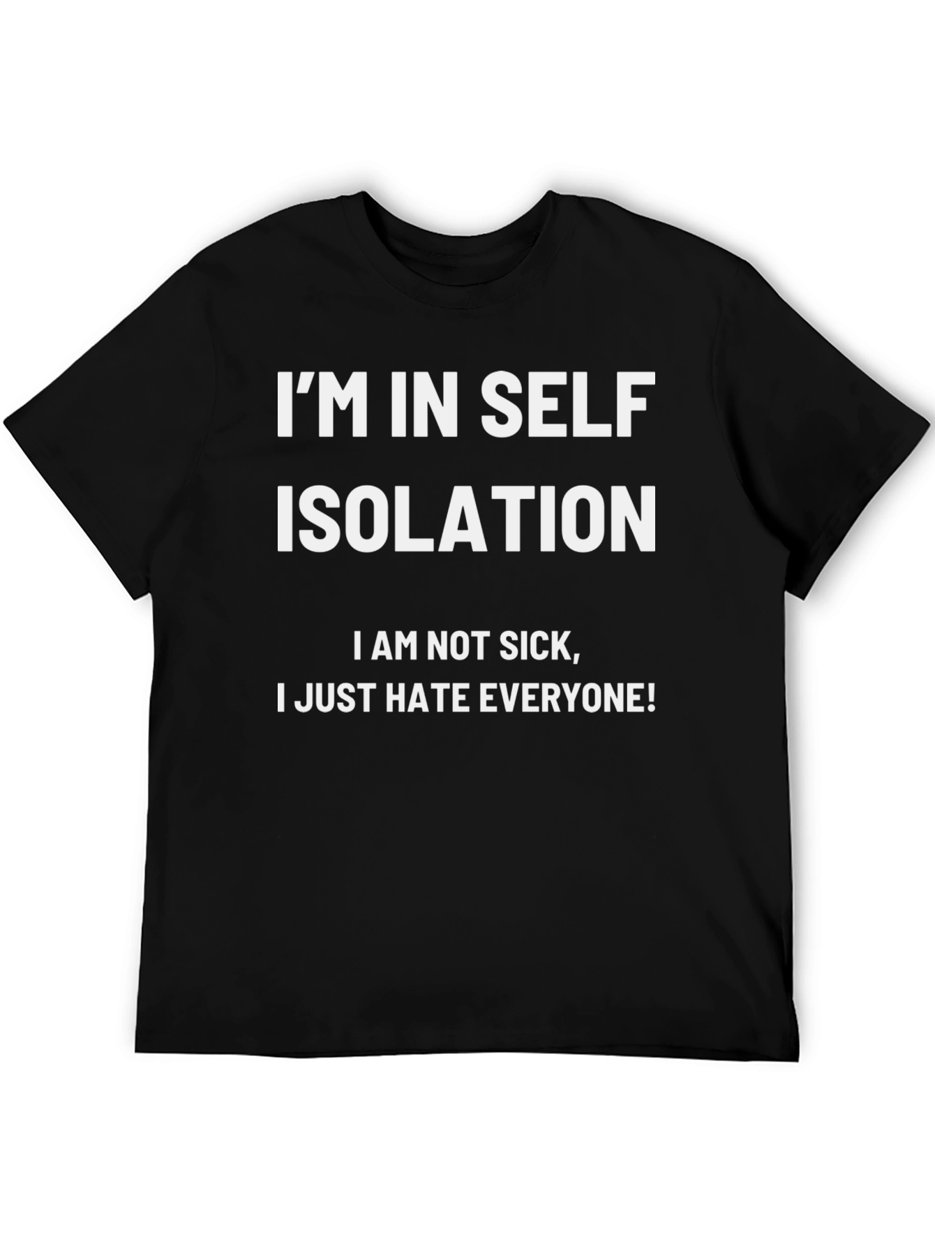 Camiseta Negra: Aislamiento Social con Humor