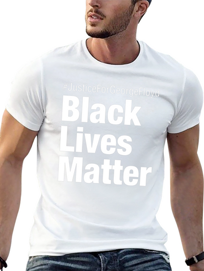 Camiseta Negra #JusticeForGeorgeFloyd Black Lives Matter