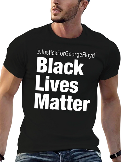 Camiseta Negra #JusticeForGeorgeFloyd Black Lives Matter