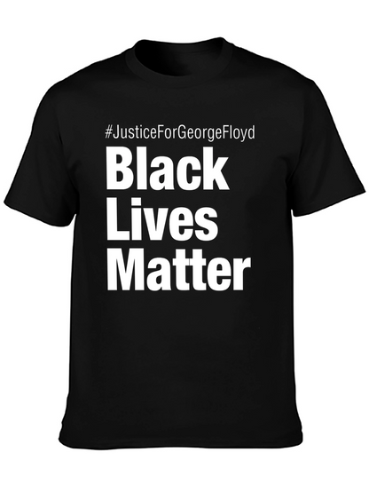 Camiseta Negra #JusticeForGeorgeFloyd Black Lives Matter