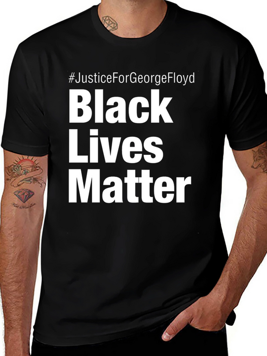 Camiseta Negra #JusticeForGeorgeFloyd Black Lives Matter