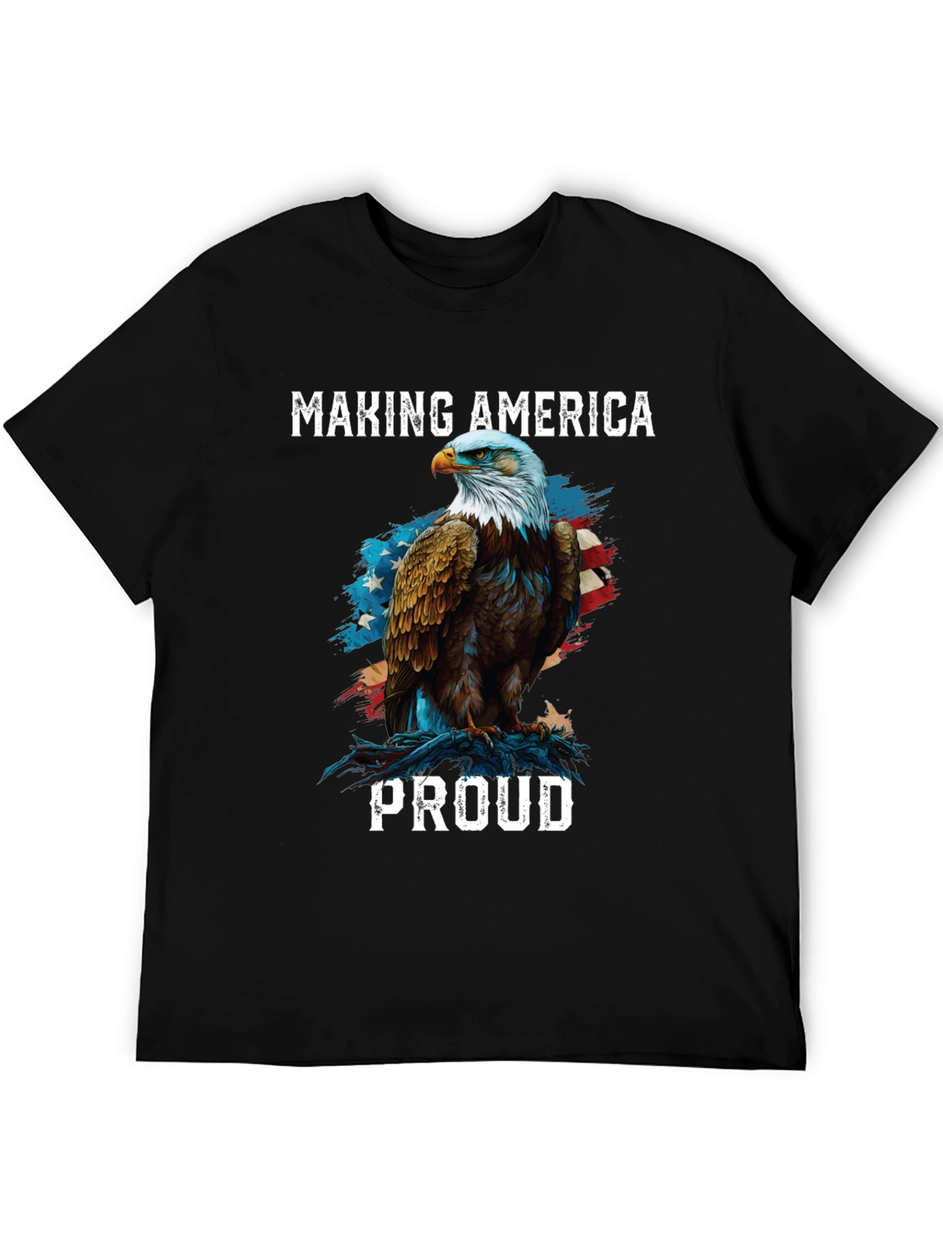 Camiseta Negra Águila Americana: Orgullo y Patriotismo