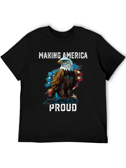 Camiseta Negra Águila Americana: Orgullo y Patriotismo