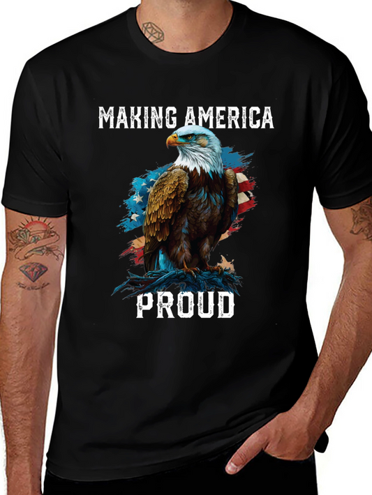 Camiseta Negra Águila Americana: Orgullo y Patriotismo