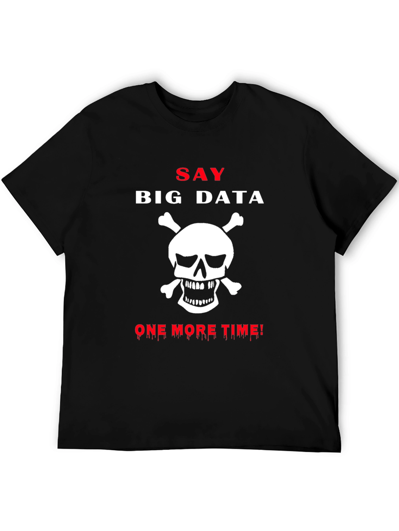 Camiseta Negra Big Data Calavera Hombre
