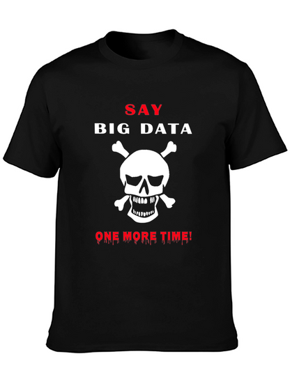 Camiseta Negra Big Data Calavera Hombre