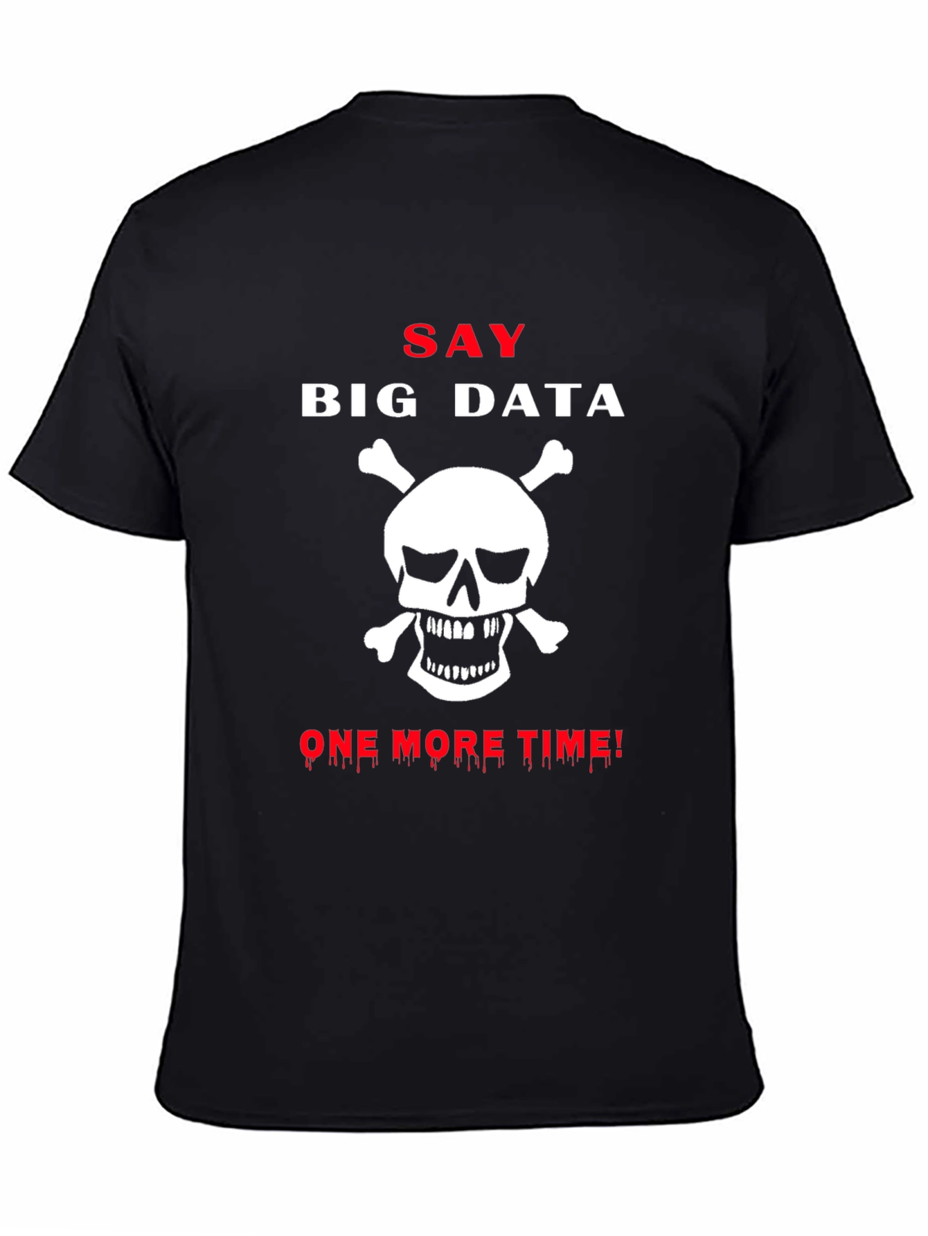 Camiseta Negra Big Data Calavera Hombre