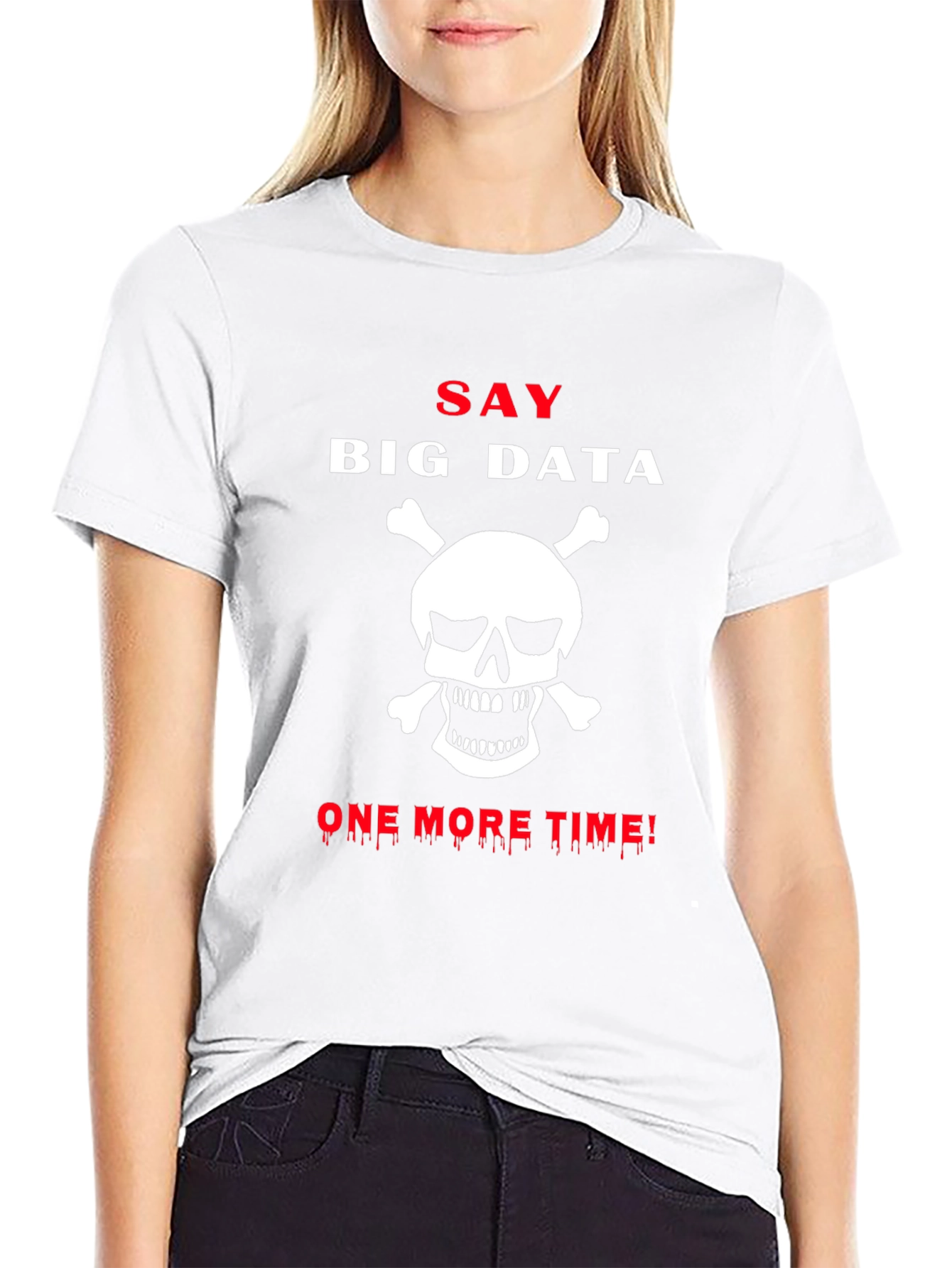 Camiseta Negra Big Data Calavera Hombre