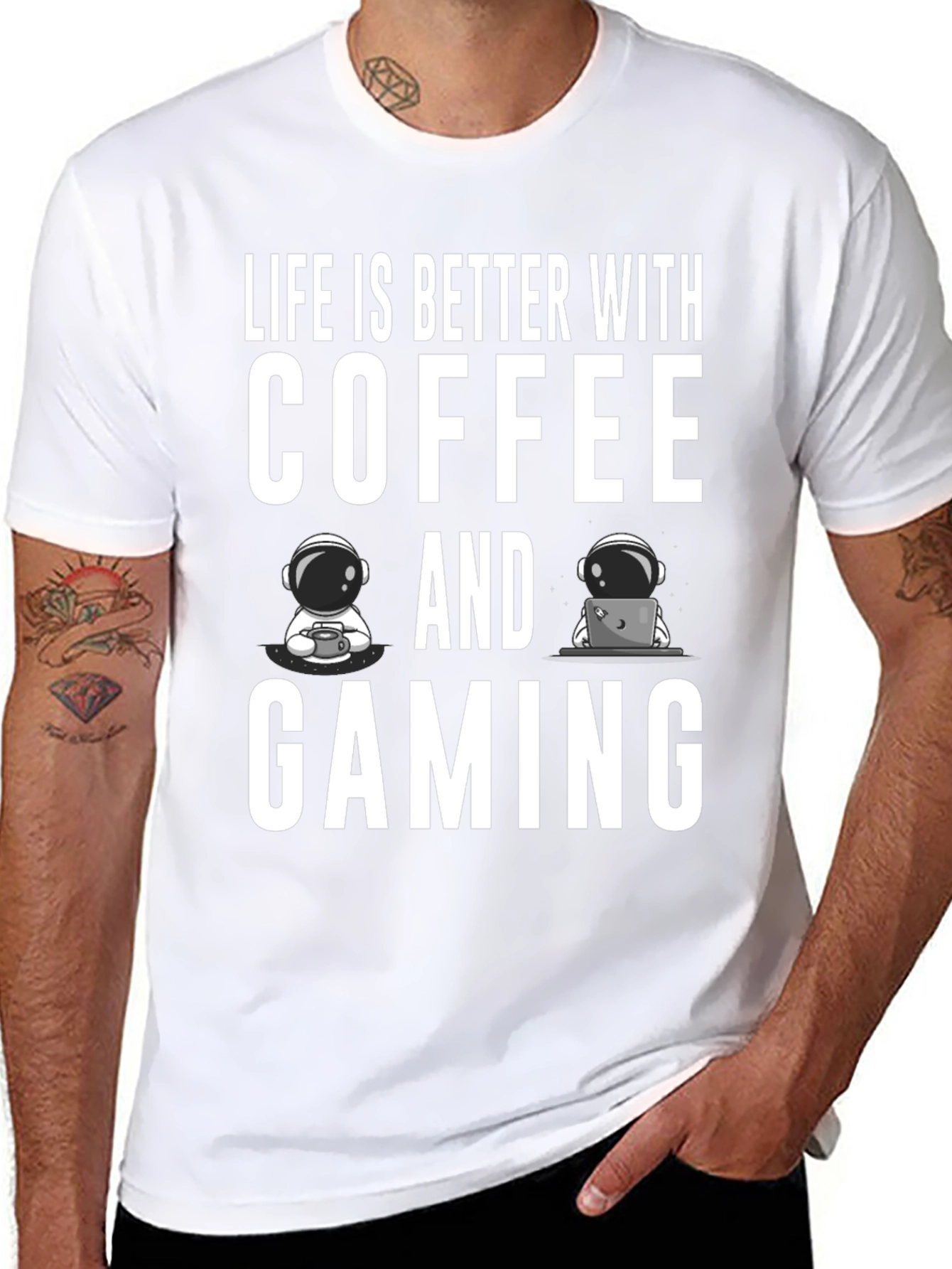 Camiseta Negra: Café y Gaming - La Combinación Perfecta