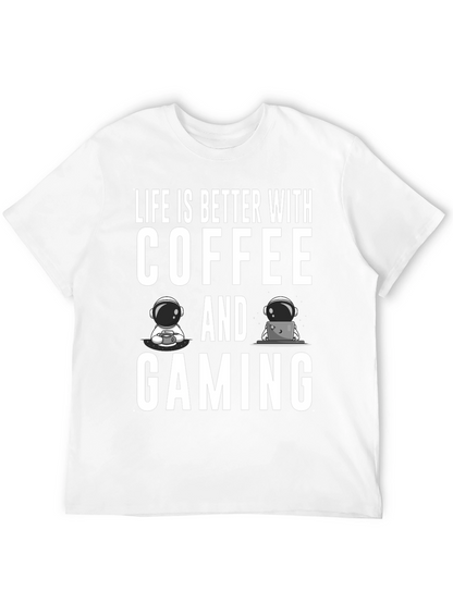 Camiseta Negra: Café y Gaming - La Combinación Perfecta
