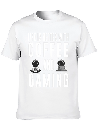 Camiseta Negra: Café y Gaming - La Combinación Perfecta