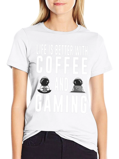 Camiseta Negra: Café y Gaming - La Combinación Perfecta