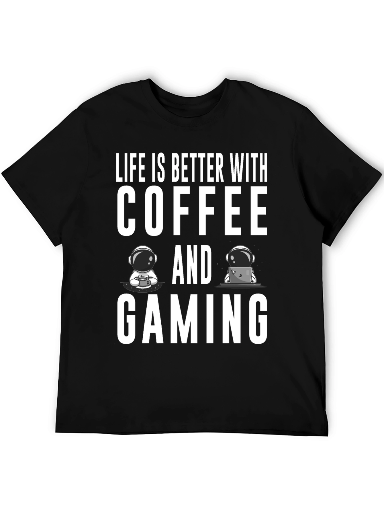 Camiseta Negra: Café y Gaming - La Combinación Perfecta