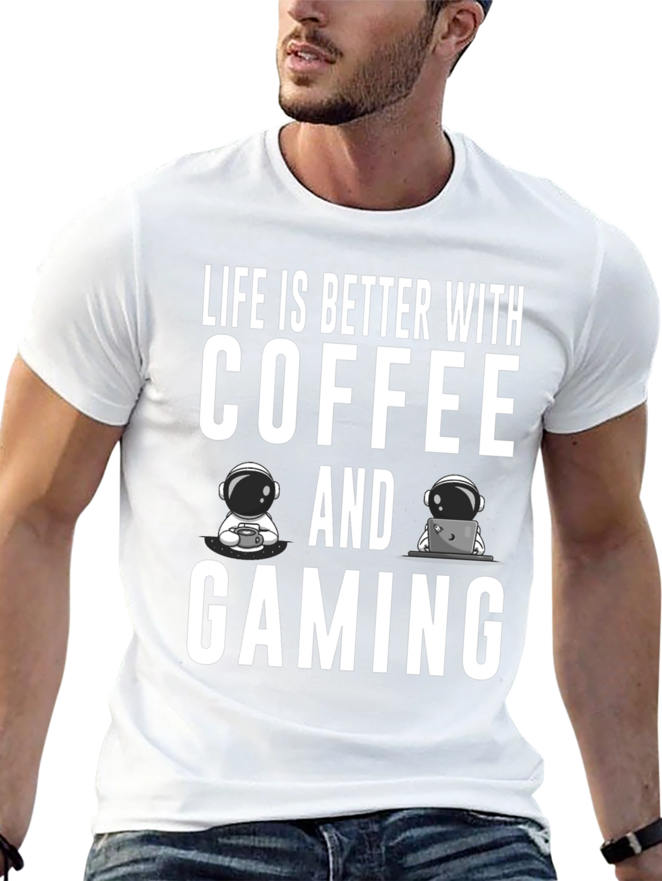Camiseta Negra: Café y Gaming - La Combinación Perfecta