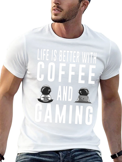 Camiseta Negra: Café y Gaming - La Combinación Perfecta