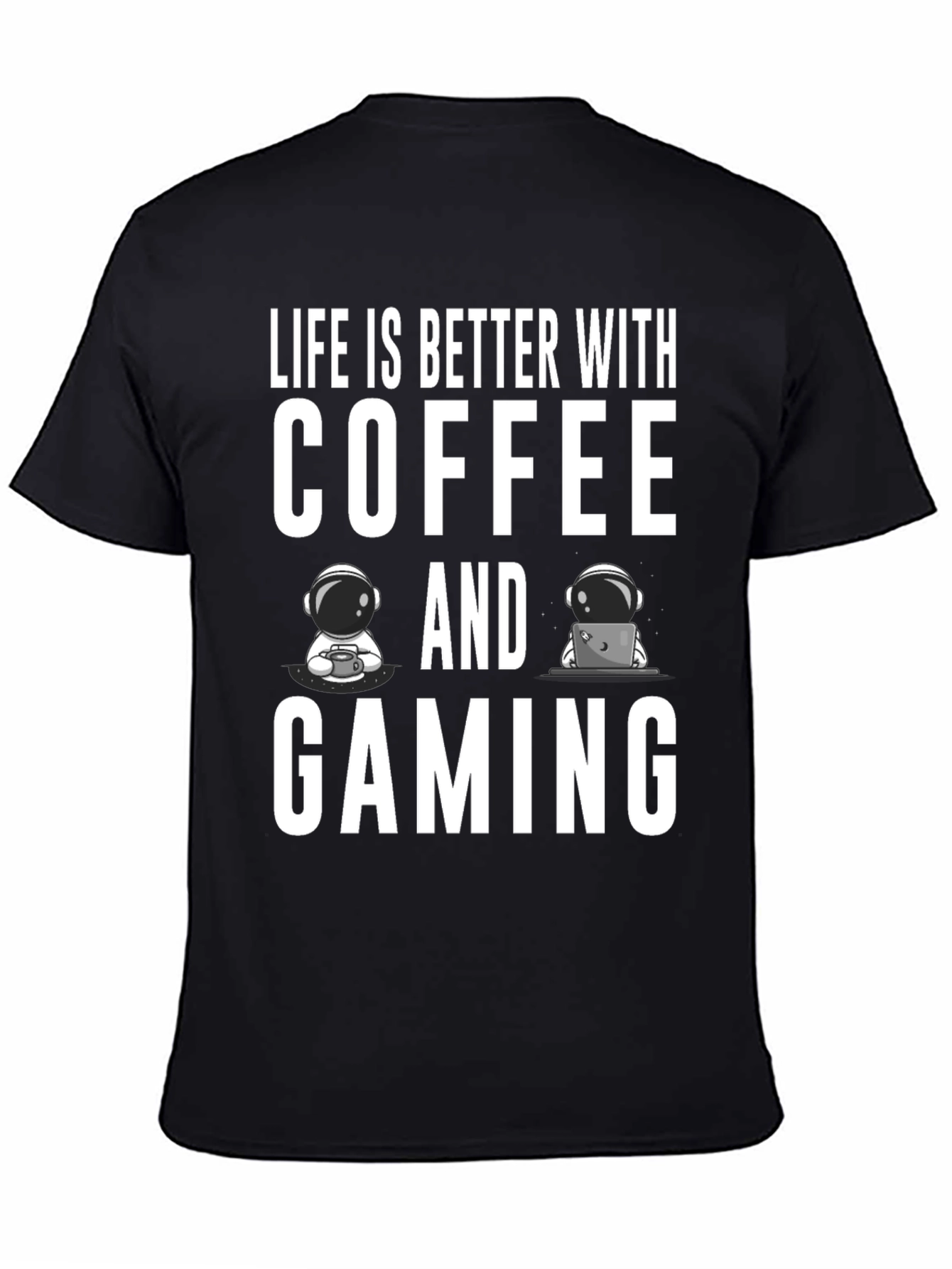 Camiseta Negra: Café y Gaming - La Combinación Perfecta