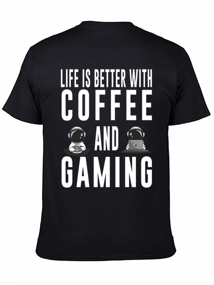 Camiseta Negra: Café y Gaming - La Combinación Perfecta