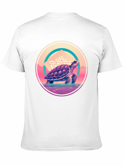 Camiseta Negra con Diseño de Tortuga Retro