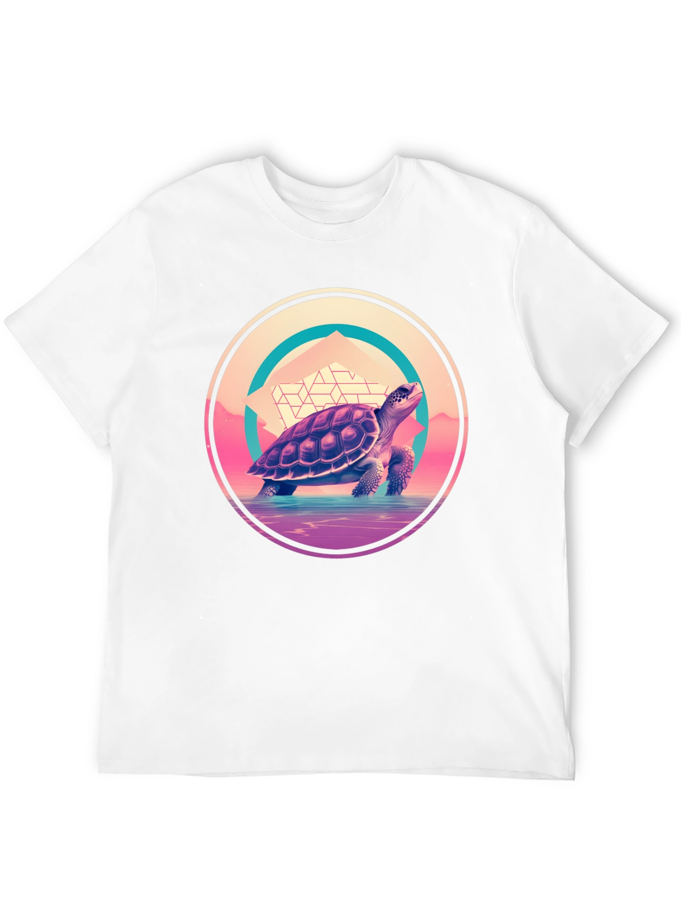Camiseta Negra con Diseño de Tortuga Retro