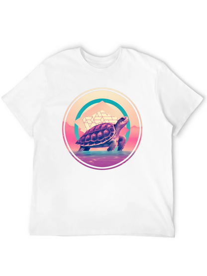 Camiseta Negra con Diseño de Tortuga Retro
