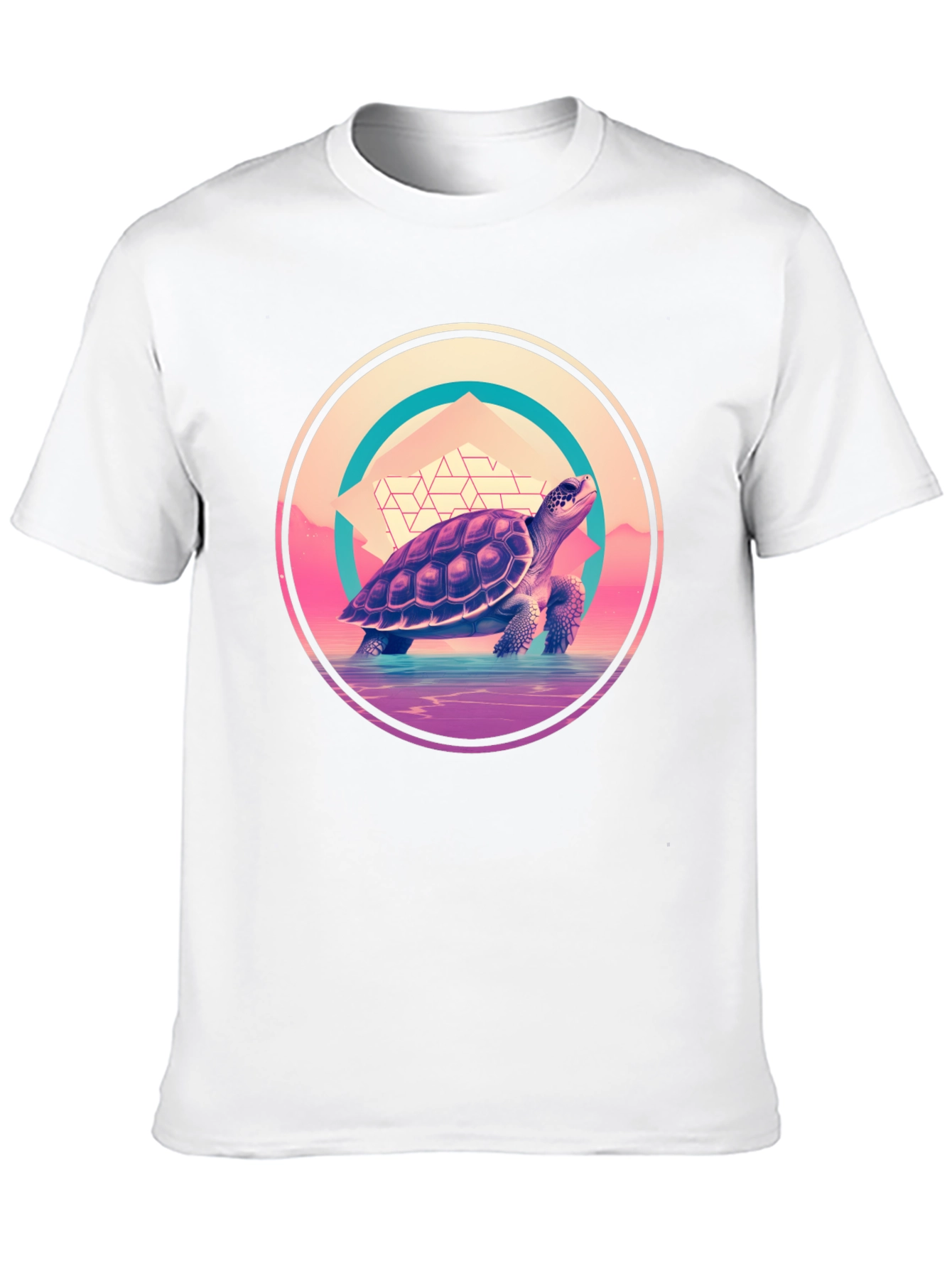 Camiseta Negra con Diseño de Tortuga Retro