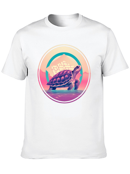 Camiseta Negra con Diseño de Tortuga Retro