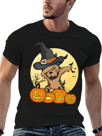 Camiseta Halloween Perro Bruja Calabazas