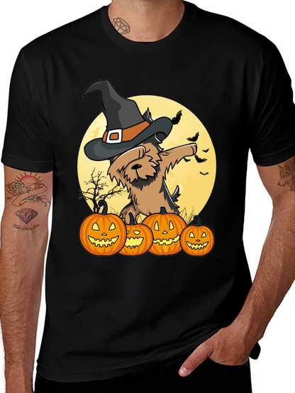 Camiseta Halloween Perro Bruja Calabazas