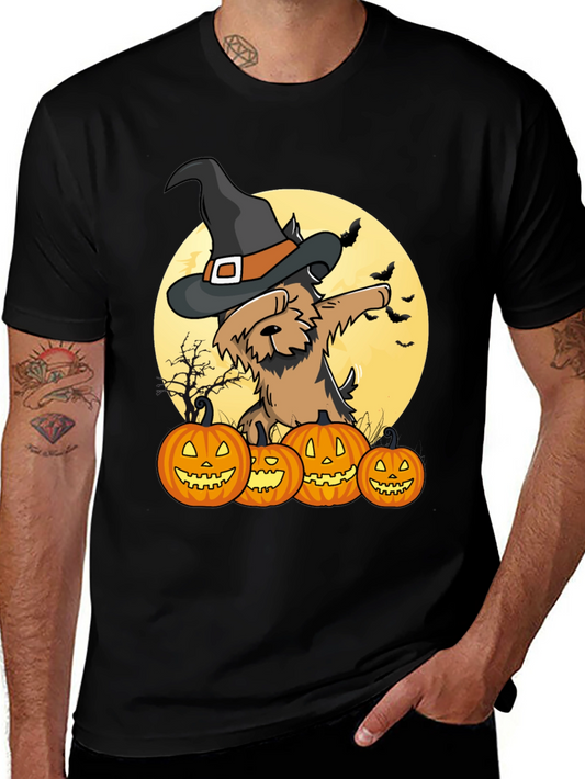Camiseta Halloween Perro Bruja Calabazas